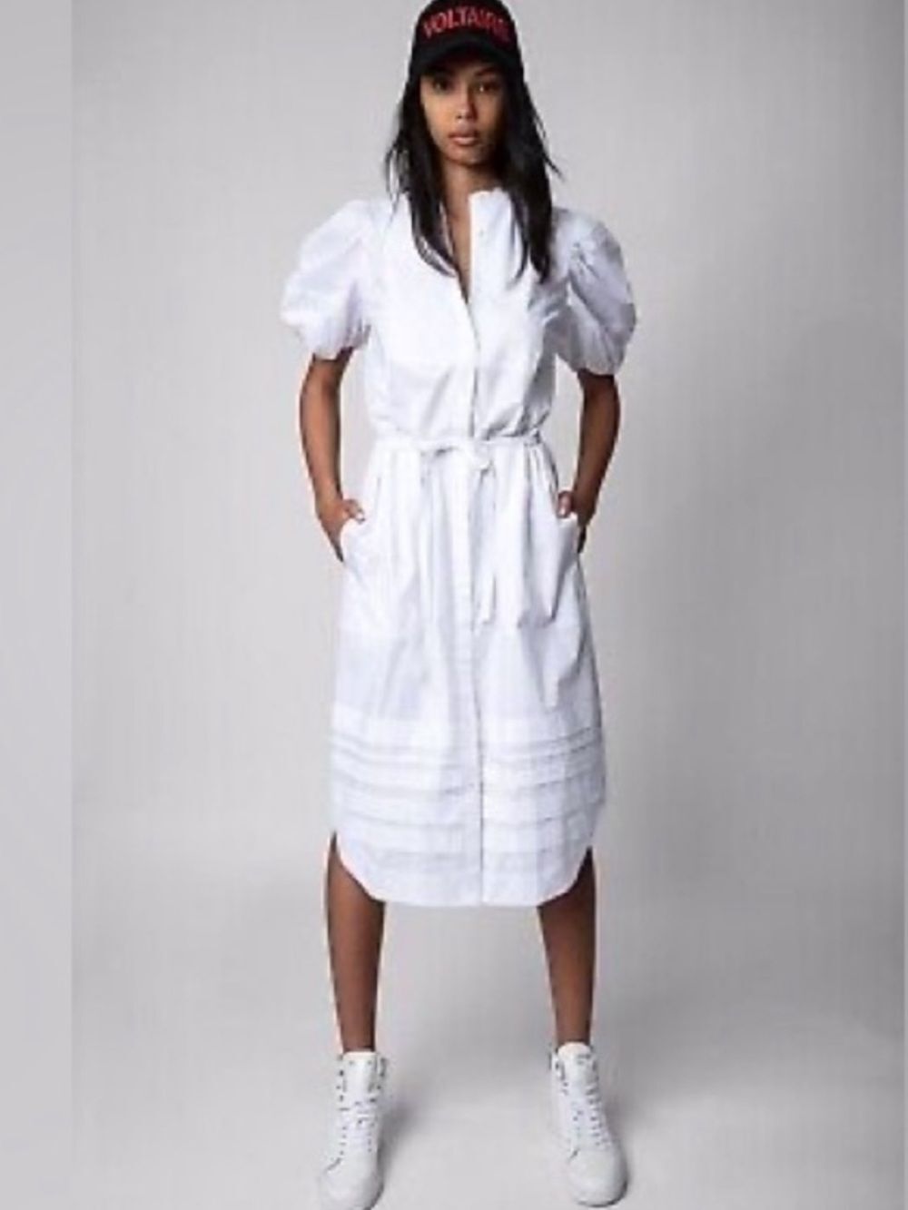 Zadig & Voltaire Ryana Puff Sleeve Shirt Dress Nwt Small
